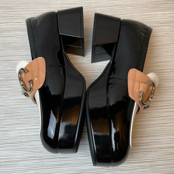 Jeffrey Campbell Student-2 Platform Loafers in Black Nude White Patent Size 7 - Picture 6 of 13